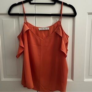 Abercrombie & Fitch Pink Cold Shoulder Tank Top